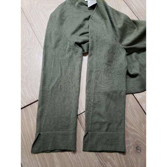 Christian Dior Olive Green Thin Knit Sweater 8 US Medium Cashmere Silk Wool - Picture 7 of 8